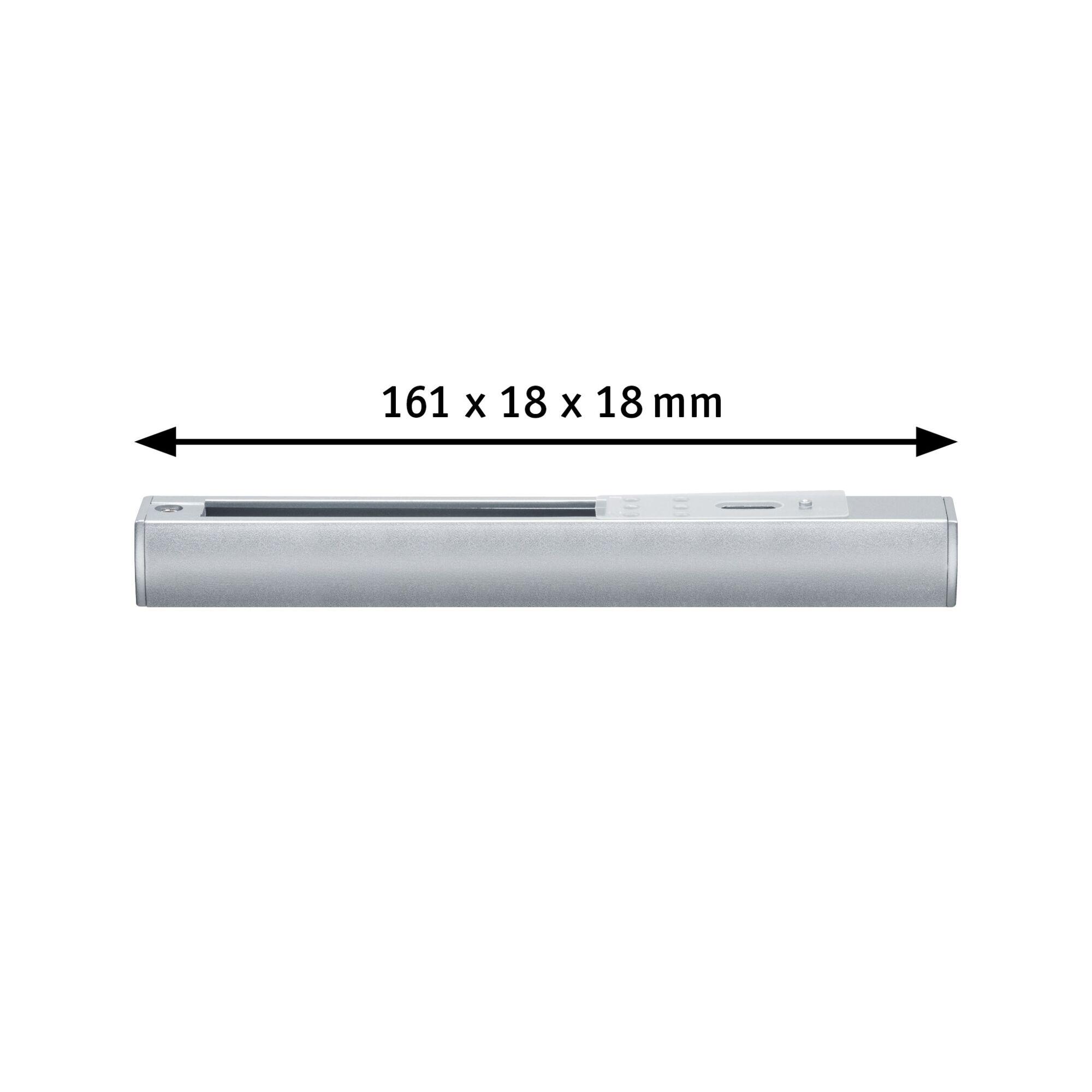 Srebrny łącznik szyn aluminiowych o wymiarach 161 x 18 x 18 mm do oświetlenia LED
