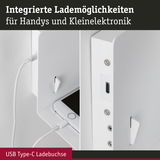 Weißes Ladefach mit integrierter USB Type-C Ladebuchse für Handys und kleine Elektronikgeräte