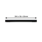 Zwarte metalen LED-strip van 304 x 18 x 18 mm voor moderne verlichtingsoplossingen