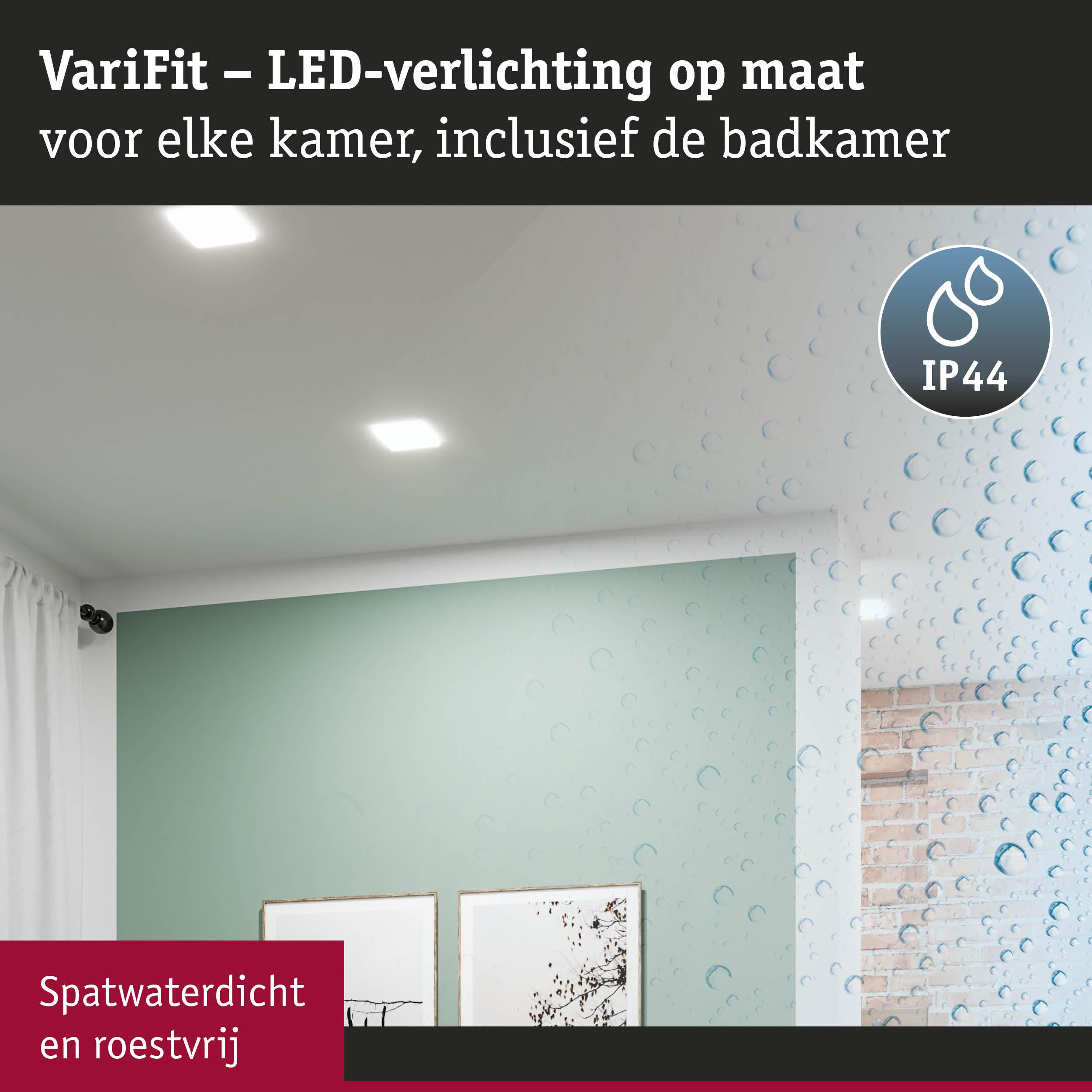 VariFit witte LED-plafondlamp met IP44 spatwaterdicht voor badkamer en vochtige ruimtes