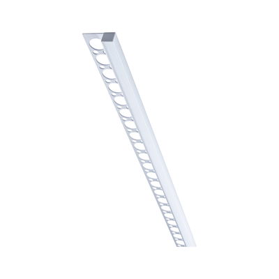 Profil en aluminium blanc avec bord perforé pour bandes LED, accessoire d'éclairage moderne