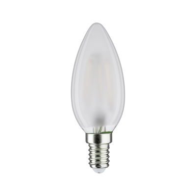 Ampoule LED bougie blanche mate avec culot E14 en verre pour éclairage économique