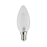Frosted white LED candle bulb with E14 base made of glass for energy-efficient lighting