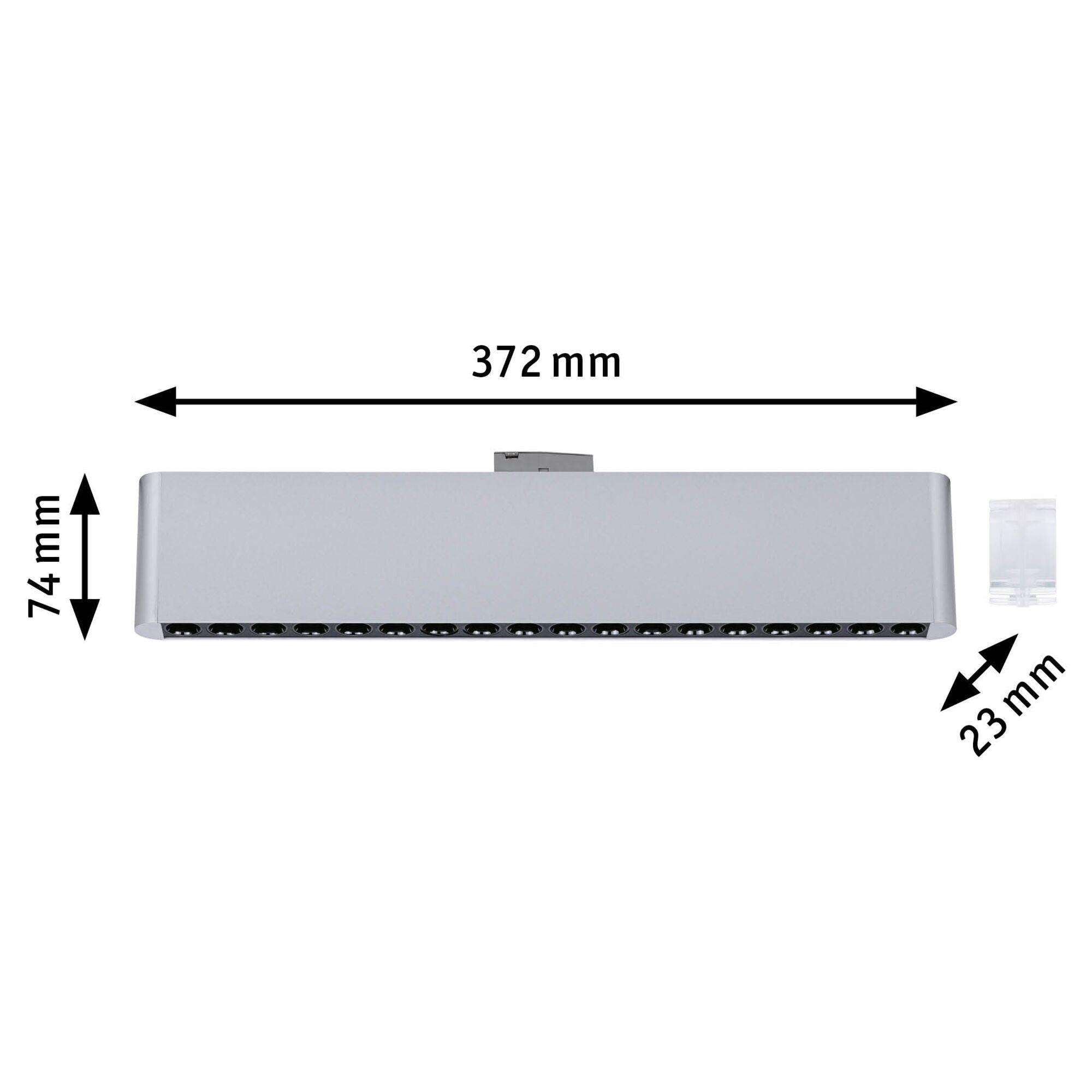 Grauer LED-Linearstrahler aus Metall mit 372 mm Länge und 23 mm Breite für moderne Beleuchtung