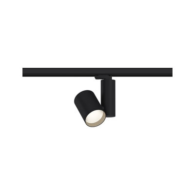 Spot LED noir en métal sur rail, dimmable pour éclairage intérieur moderne