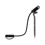 Black LED garden spotlight with metal stake and cable for outdoor and accent lighting