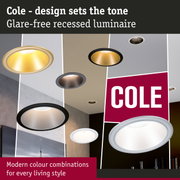 Cole glare-free recessed luminaire in modern colour options for stylish living spaces