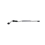 Alimentation électronique en aluminium argenté avec câble noir et prise pour éclairage LED
