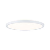 Round white LED ceiling light made of plastic with even illumination for modern living spaces