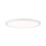 Round white LED ceiling light made of plastic with even illumination for modern living spaces