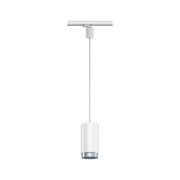 Weißer LED-Pendelleuchte aus Metall mit silbernem Reflektor für moderne Innenbeleuchtung