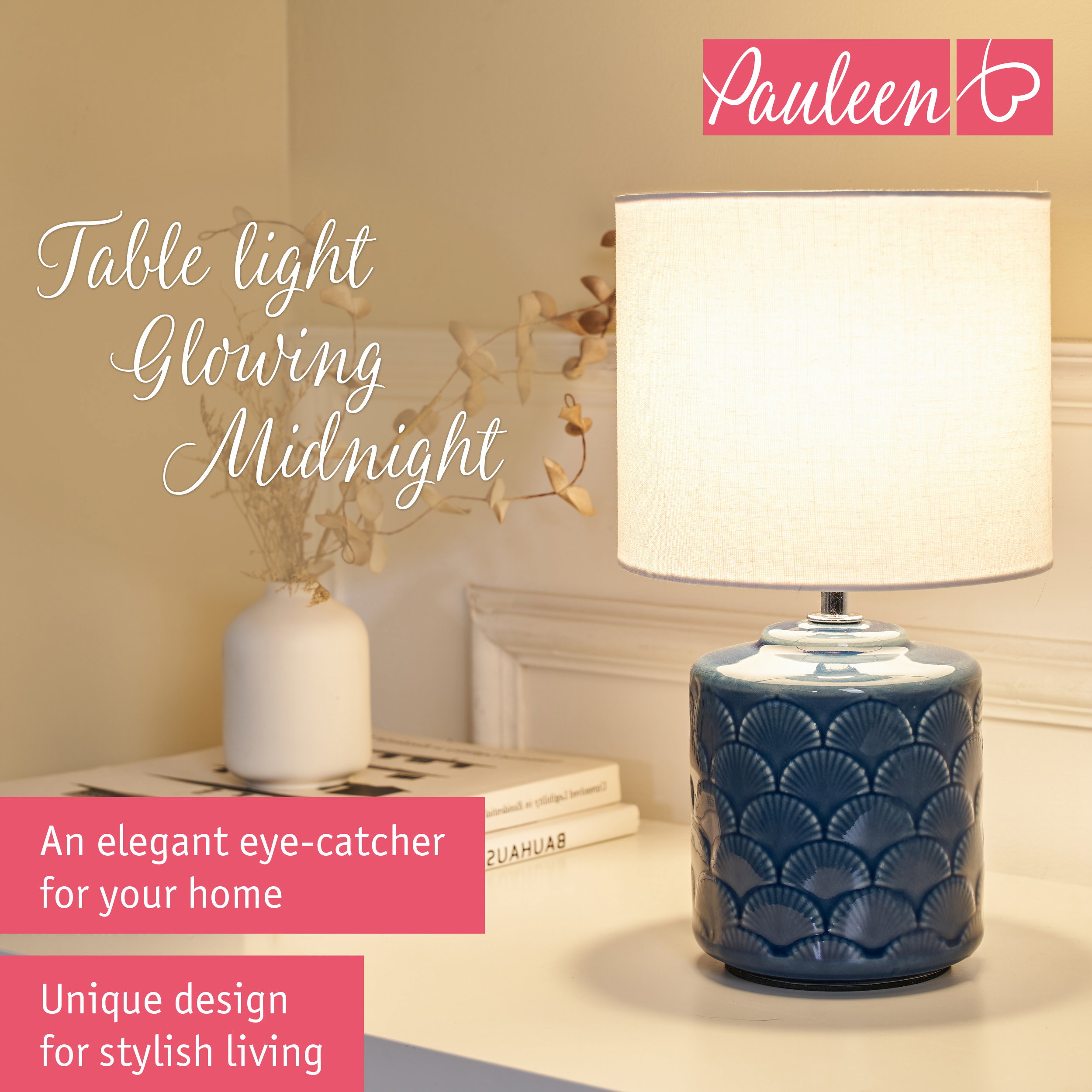 Paulmann Pauleen Table lamp Glowing Midnight E14 max. 20W Blue/White