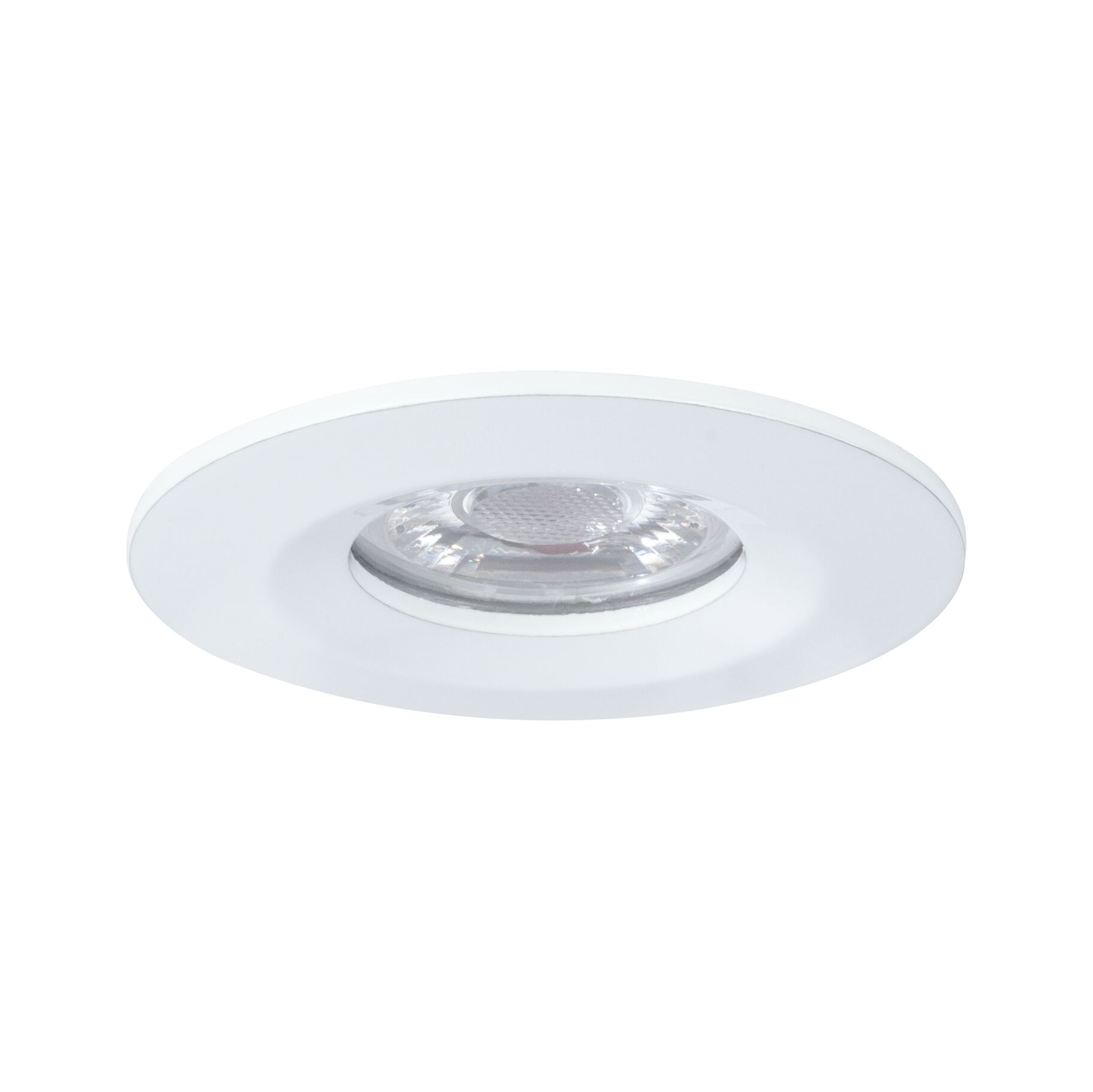 Round white metal LED recessed spotlight housing for modern indoor lighting