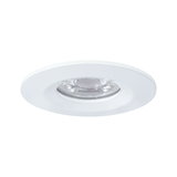 Round white metal LED recessed spotlight housing for modern indoor lighting