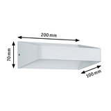 White aluminum wall light 200x70x100 mm with modern design for indoor lighting
