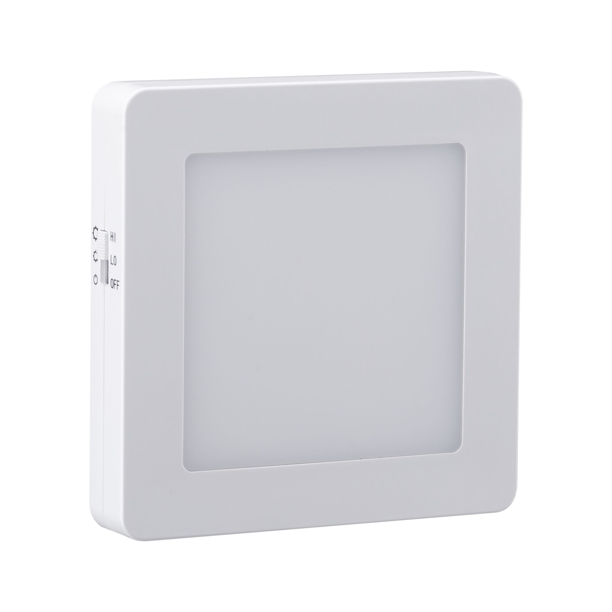 Quadratisches LED-Deckenpanel aus weißem Kunststoff mit Dimmerfunktion für energiesparende Beleuchtung
