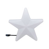 White plastic star with cable connector, decorative LED light for indoor and outdoor use