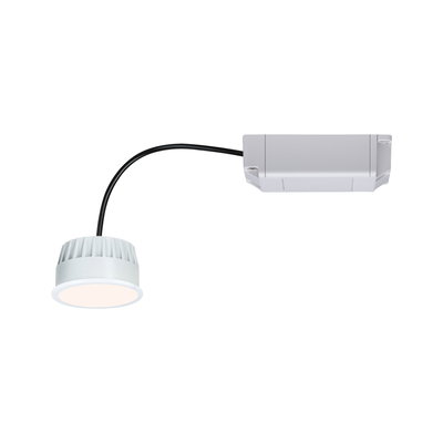 Weißer LED-Einbaustrahler mit Kühlkörper und Anschlussbox, energiesparende Beleuchtungslösung