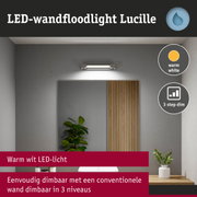 LED-wandfloodlight Lucille met warm wit licht en 3-staps dimfunctie voor badkamerverlichting