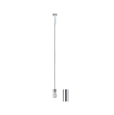 Moderne pendelverlichting aansluiting met witte kabel en chromen lampenhouder voor LED-verlichting