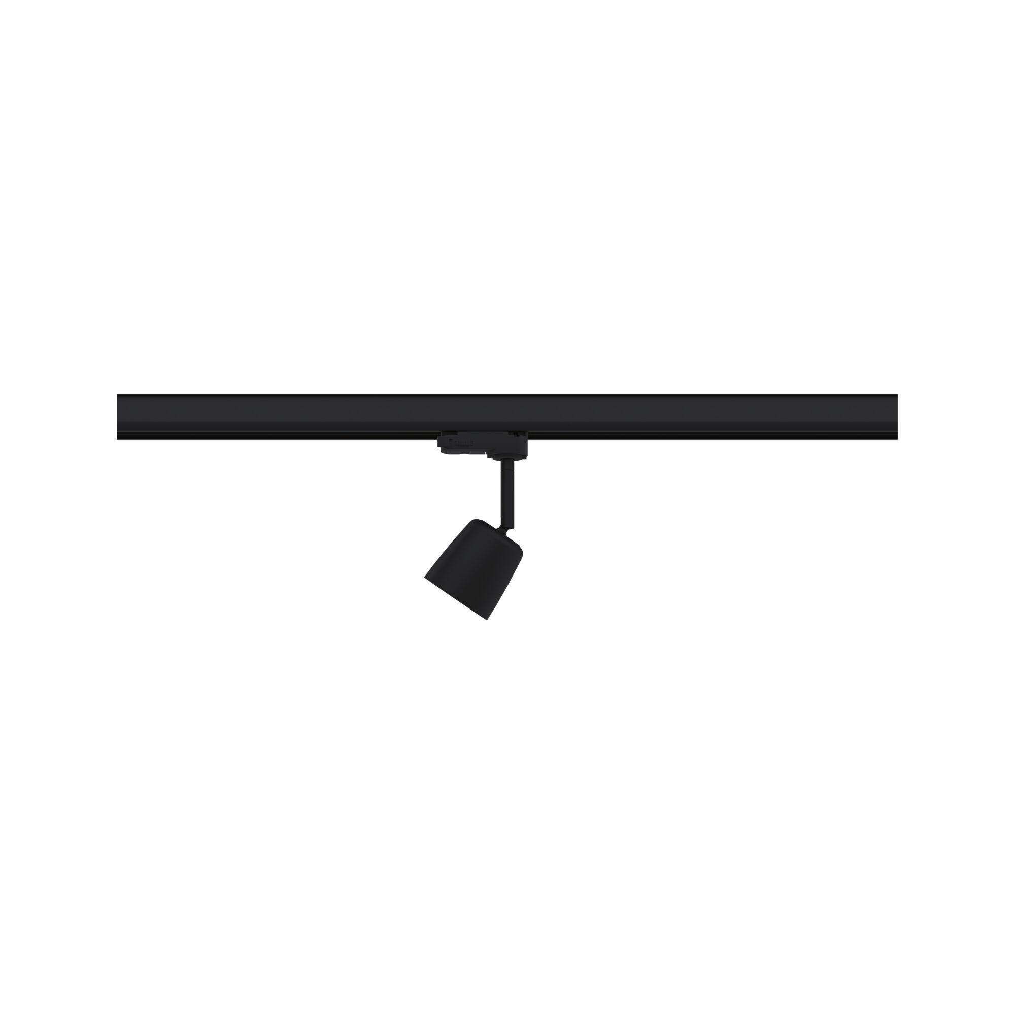 Black metal LED spotlight on track system for flexible indoor lighting solutions