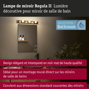 Kit Éclairage de miroir Regula II ampoules incluses 3-flammes IP44 E14 2700K 3x470lm 230V 3x4,5W gradable Noir/Opale
