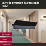 Elegante schwarze Wandleuchte aus Metall für Flurbeleuchtung mit modernem Design