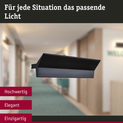 Elegante schwarze Wandleuchte aus Metall für Flurbeleuchtung mit modernem Design