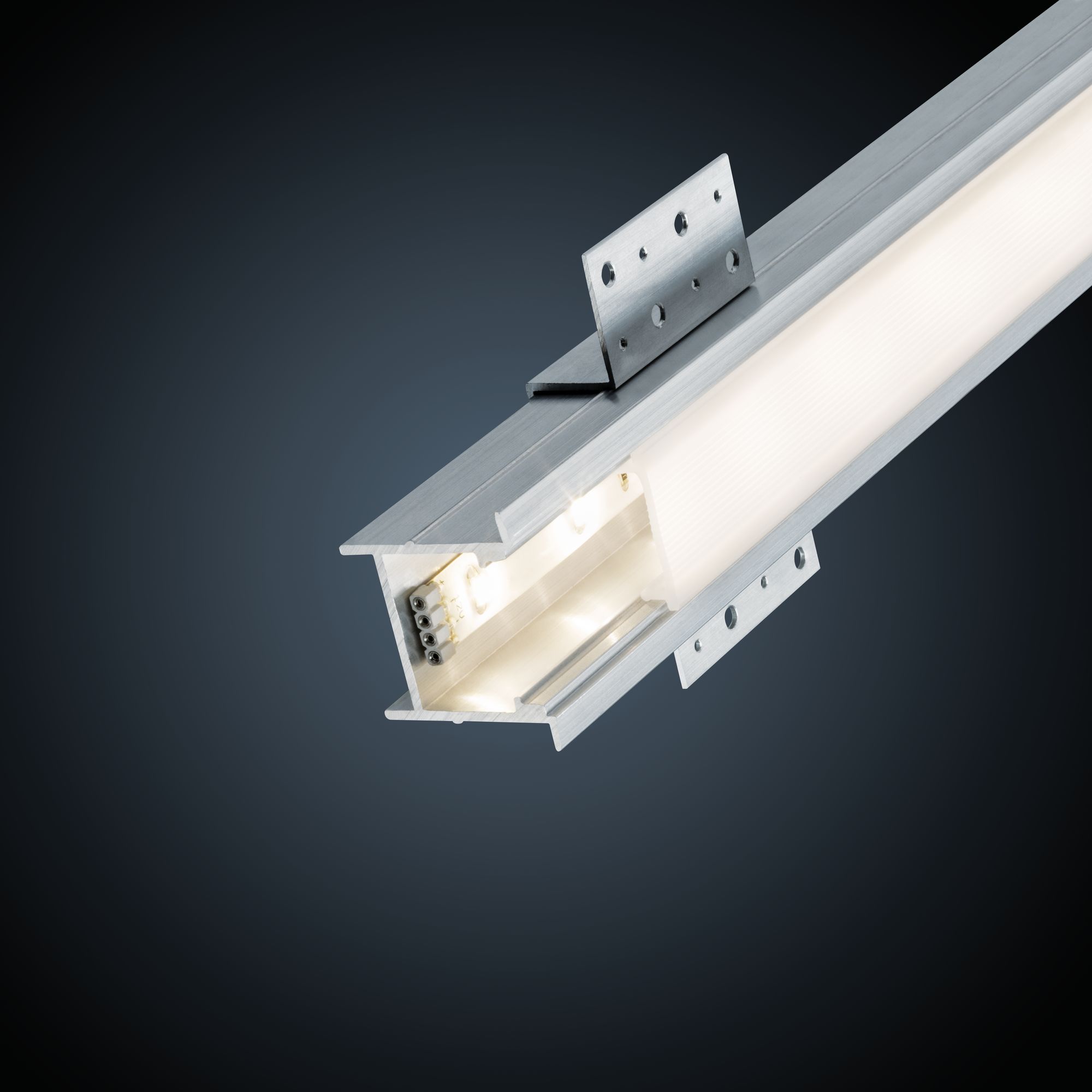 Led Strip Recessed Profile Deep 2m Anodised Aluminium Satin Dimension 2m