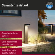 Modern black outdoor lamp with seawater-resistant surface for garden and terrace lighting