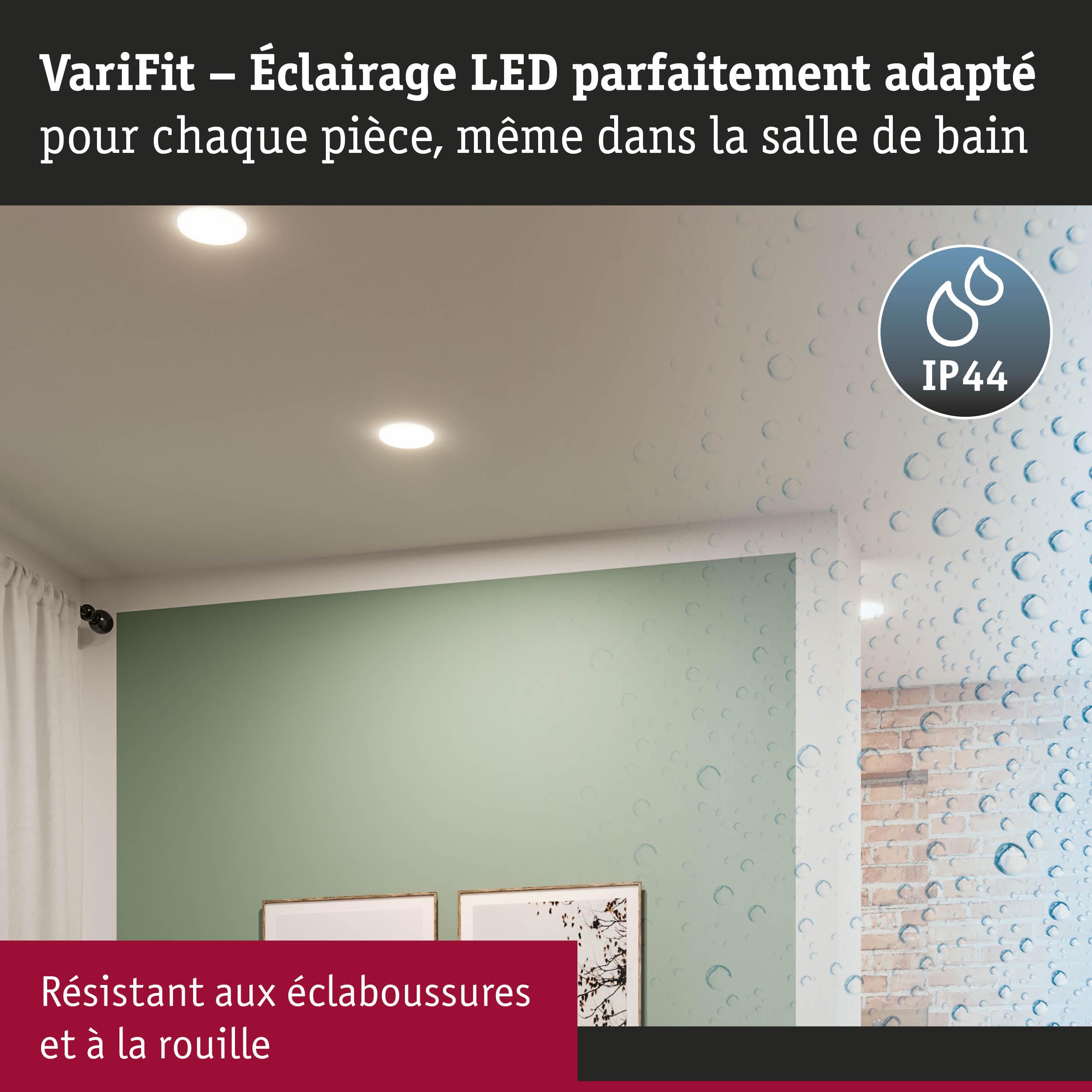 Éclairage LED encastré IP44, résistant aux éclaboussures et à la rouille, idéal pour salle de bain