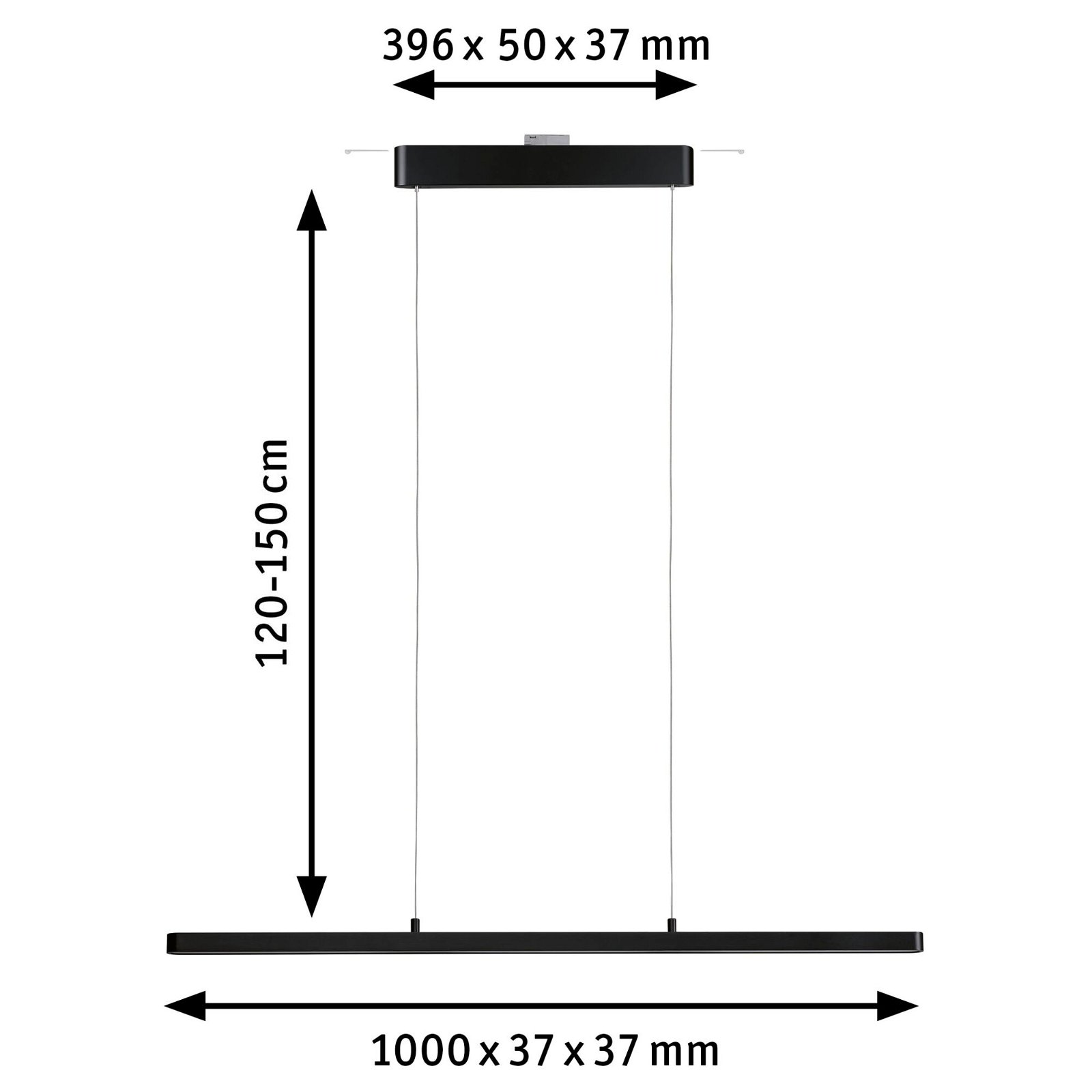 URail Suspension LED Lento 1800lm 41W 2700K gradable 230V Noir mat