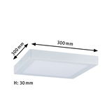 Quadratische weiße LED-Deckenleuchte aus Kunststoff, 300x300 mm, flach mit 30 mm Höhe