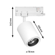 White metal LED spotlight 142 mm high, 78 mm diameter for modern indoor lighting solutions