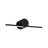 Black metal LED wall light with long slim bar for modern indoor lighting and home decor