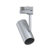 Modern silver metal LED spotlight with adjustable head for flexible lighting solutions