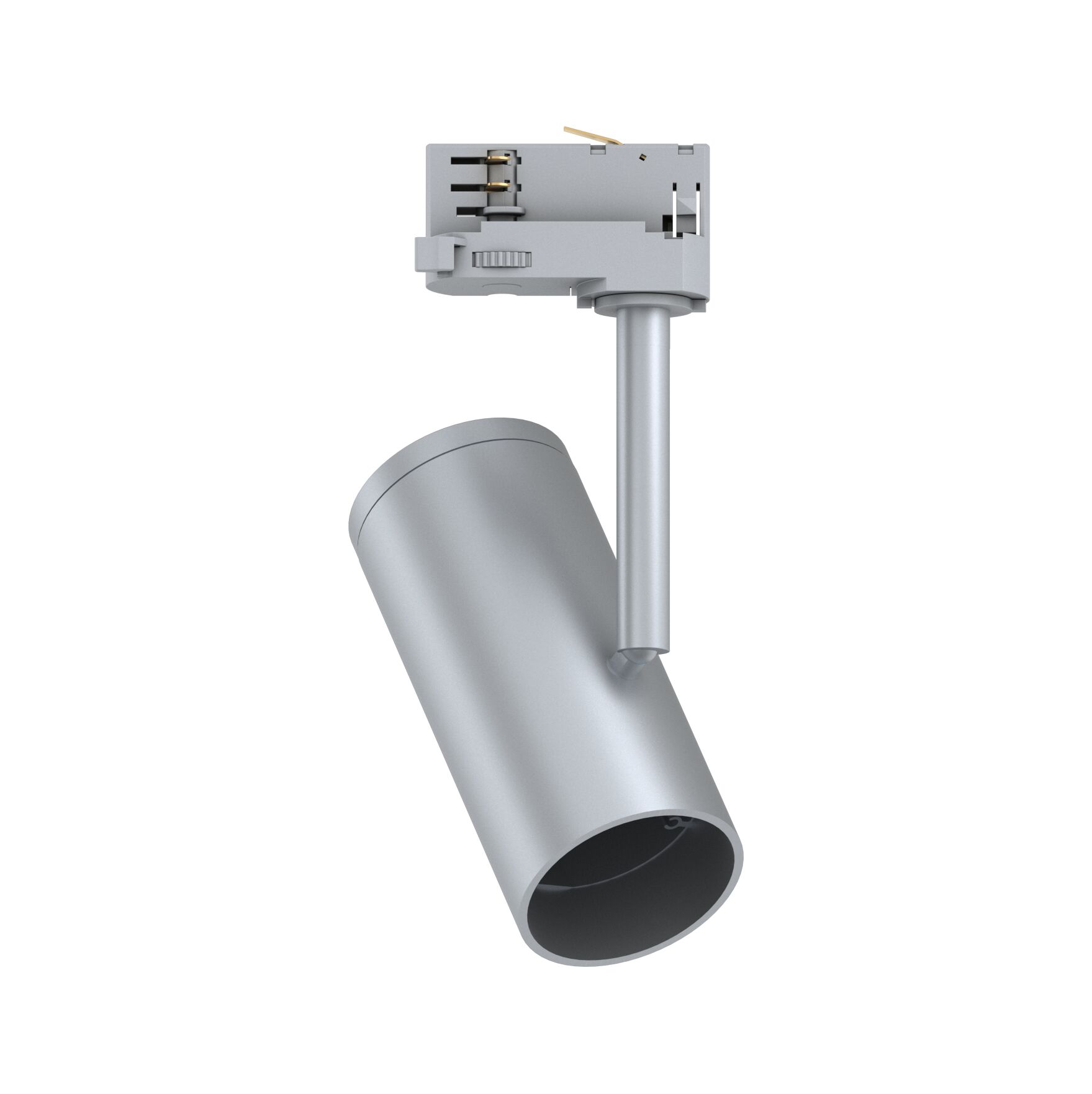 Moderner silberner LED-Strahler aus Metall mit verstellbarem Kopf für flexible Beleuchtung