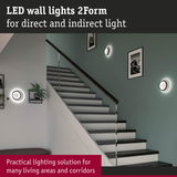 Modern white LED wall lights 2Form with direct and indirect lighting for corridors and living spaces