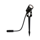 Projecteur LED de jardin noir en métal avec piquet pour éclairage extérieur et d'accentuation