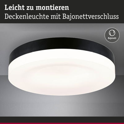 Schwarze und weiße Deckenleuchte mit Bajonettverschluss, leicht zu montieren, moderne LED Lampe