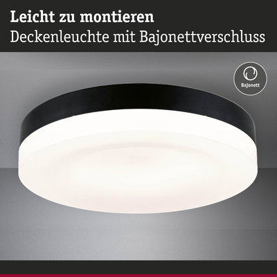 Schwarze und weiße Deckenleuchte mit Bajonettverschluss, leicht zu montieren, moderne LED Lampe