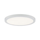 Round white LED ceiling light made of plastic with even illumination for living spaces