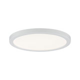 Round white LED ceiling light made of plastic with even illumination for living spaces