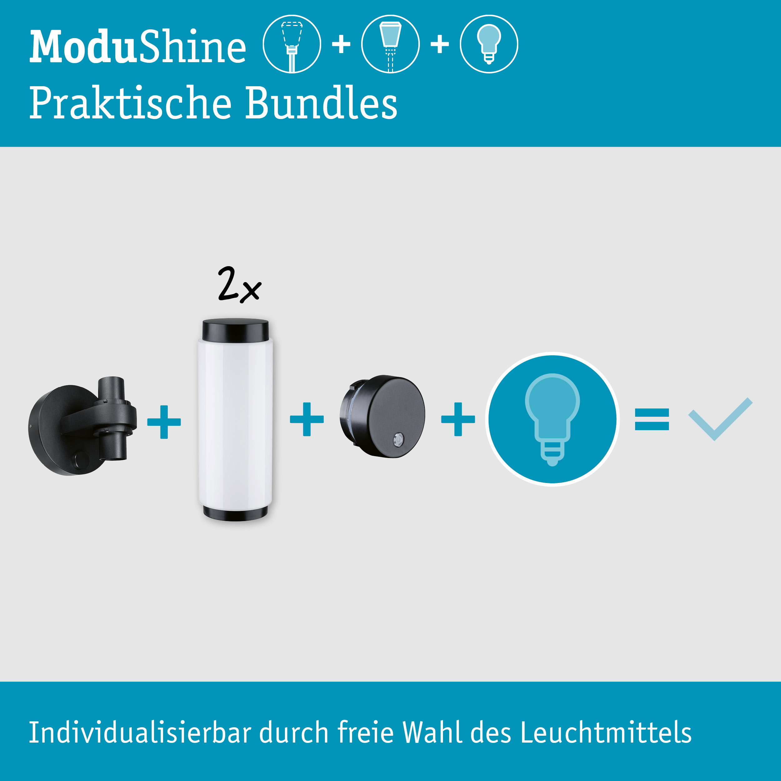 Set ModuShine Wandhalter 2x Selaro mit Sensor Anthrazit