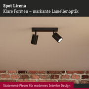 Schwarzer Spot Lirena mit markanter Lamellenoptik aus Metall für modernes Interior Design