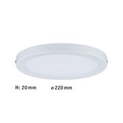 Platte witte LED-plafondlamp van kunststof met 220 mm diameter en 20 mm hoogte