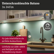 Unterschrankleuchte Batuno mit 3x 240 lm, dimmbar und weiß schaltbar, Küchenbeleuchtung unter Hängeschrank