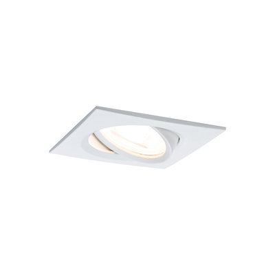 White square metal recessed spotlight with adjustable head for versatile lighting solutions