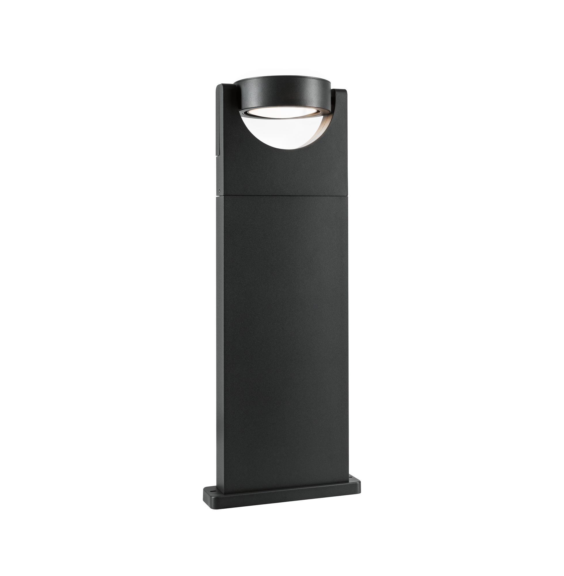 Schwarze Aluminium-Außenleuchte mit rundem LED-Licht und modernem Design für Garten und Terrasse