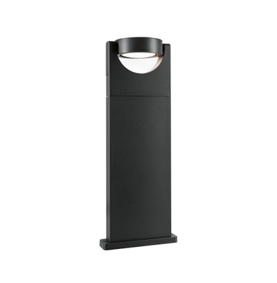 Schwarze Aluminium-Außenleuchte mit rundem LED-Licht und modernem Design für Garten und Terrasse